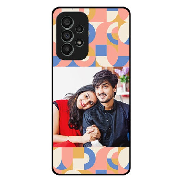 Galaxy A73 5G Photo Printing on Glass Case - Semi-circle Maze Pattern Design