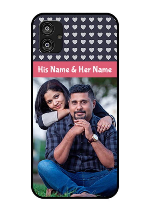 Samsung Galaxy F04 Custom Glass Mobile Case - Love Symbols Design