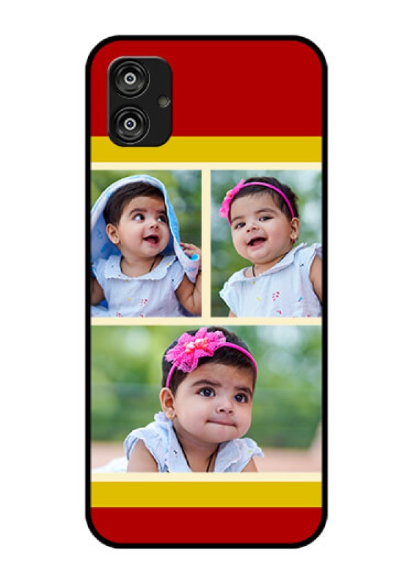 Samsung Galaxy F04 Custom Glass Mobile Case - Multiple Pic Upload Design