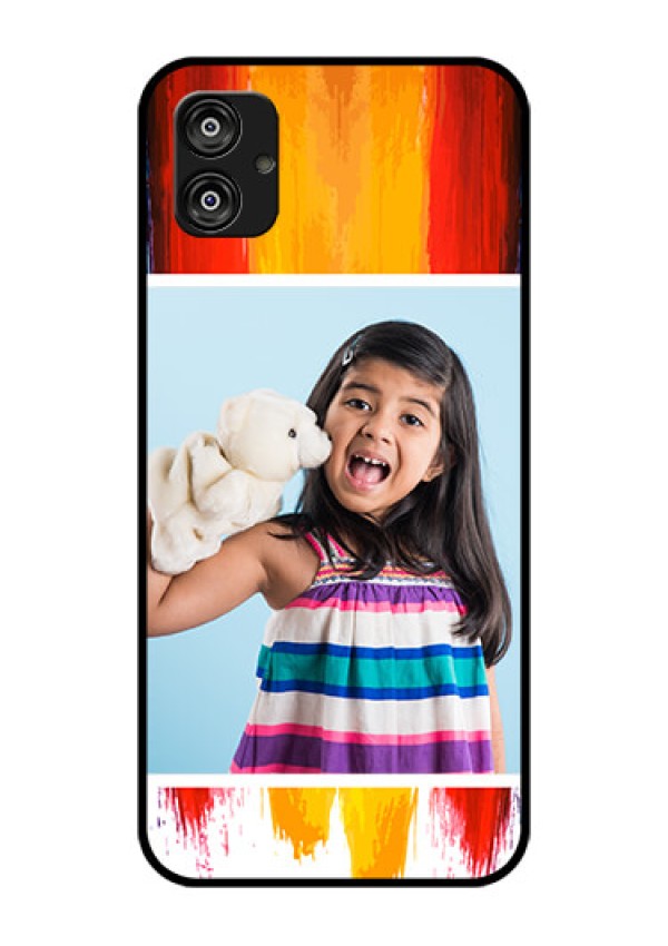 Samsung Galaxy F04 Personalized Glass Phone Case - Multi Color Design