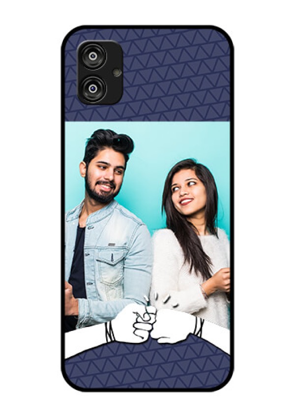 Samsung Galaxy F04 Photo Printing on Glass Case - with Best Friends Design