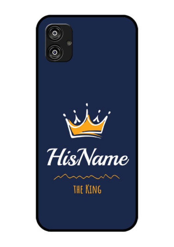 Samsung Galaxy F04 Glass Phone Case King with Name