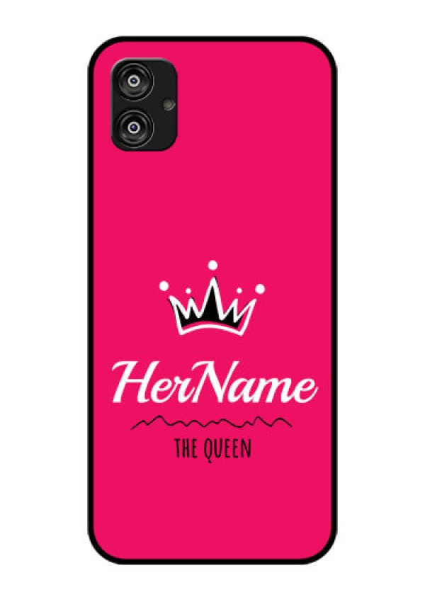 Samsung Galaxy F04 Glass Phone Case Queen with Name
