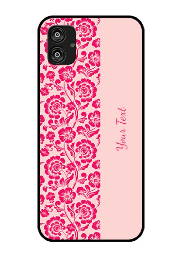 Galaxy F04 Custom Glass Phone Case - Attractive Floral Pattern Design