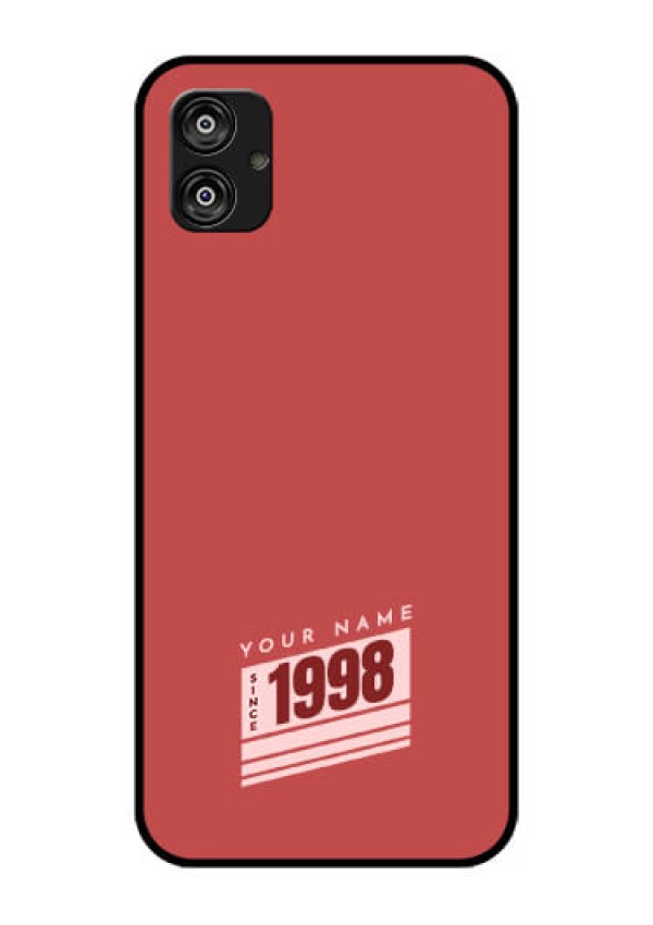 Galaxy F04 Custom Glass Phone Case - Red custom year of birth Design