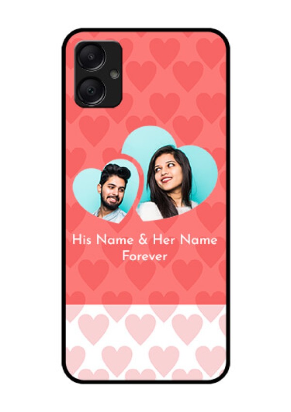 Galaxy F05 Custom Glass Phone Case - Couple Pic Upload Design