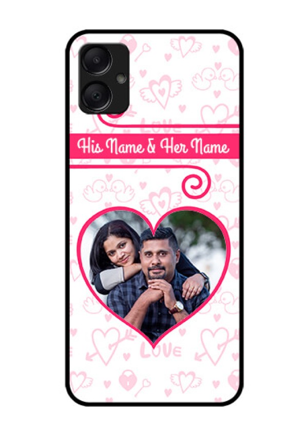 Galaxy F05 Custom Glass Phone Case - Heart Shape Love Design