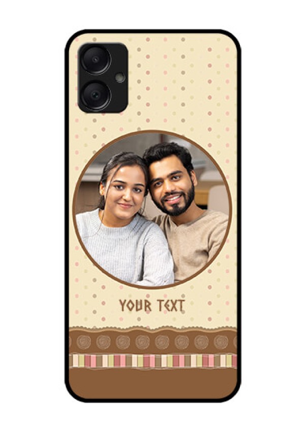 Galaxy F05 Custom Glass Phone Case - Brown Dotted Mobile Case Design