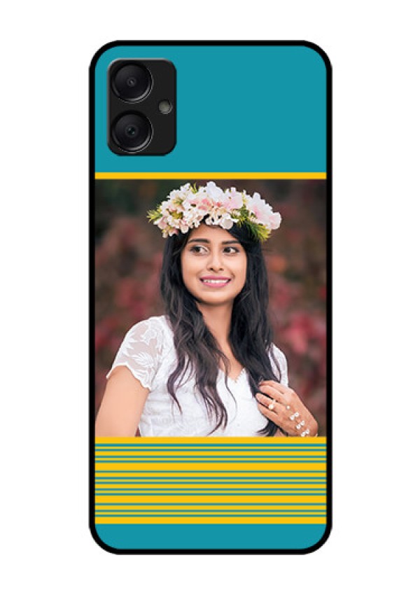 Galaxy F05 Custom Glass Phone Case - Yellow and Blue Design