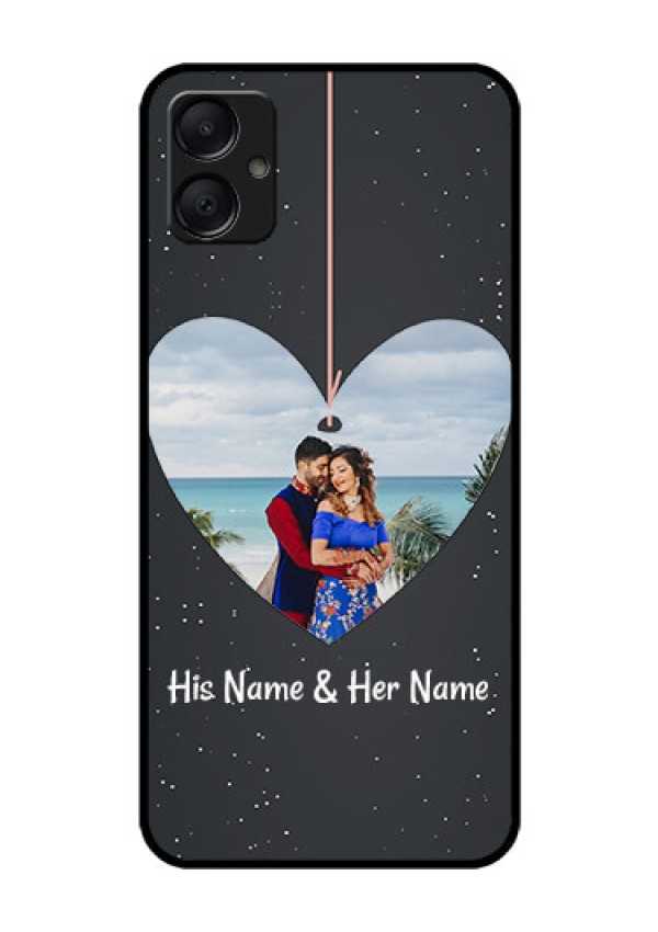 Galaxy F05 Custom Glass Phone Case - Hanging Heart Design