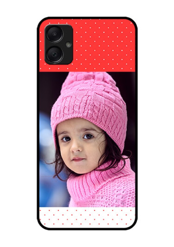 Galaxy F05 Custom Glass Phone Case - Red Pattern Design