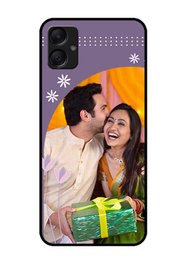 Galaxy F05 Custom Glass Phone Case - Lavender Flowers Design