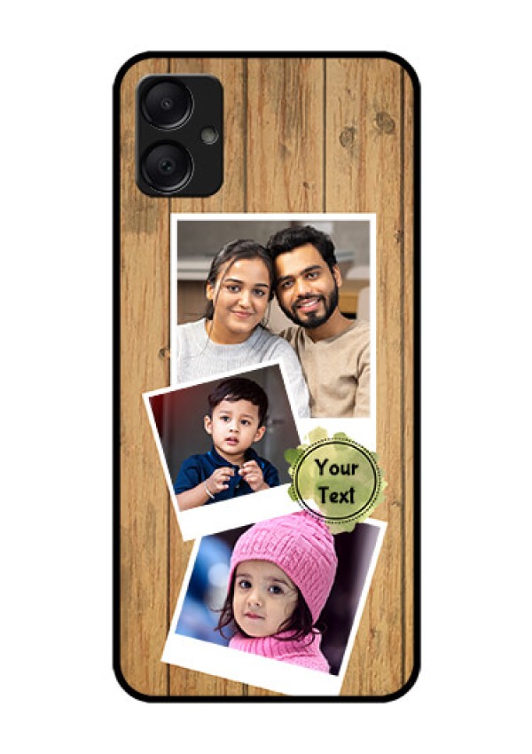 Galaxy F05 Custom Glass Phone Case - Wooden Texture Design