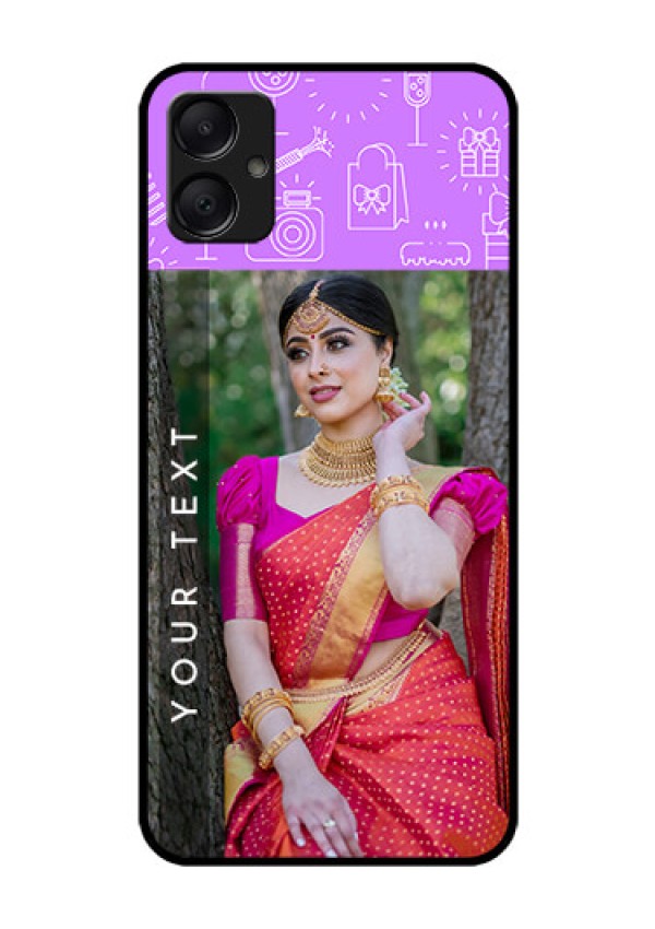 Galaxy F05 Custom Glass Phone Case - Birthday Icons Design