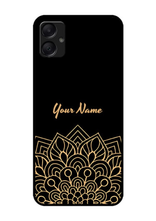 Galaxy F05 Custom Glass Phone Case - Golden Mandala Design