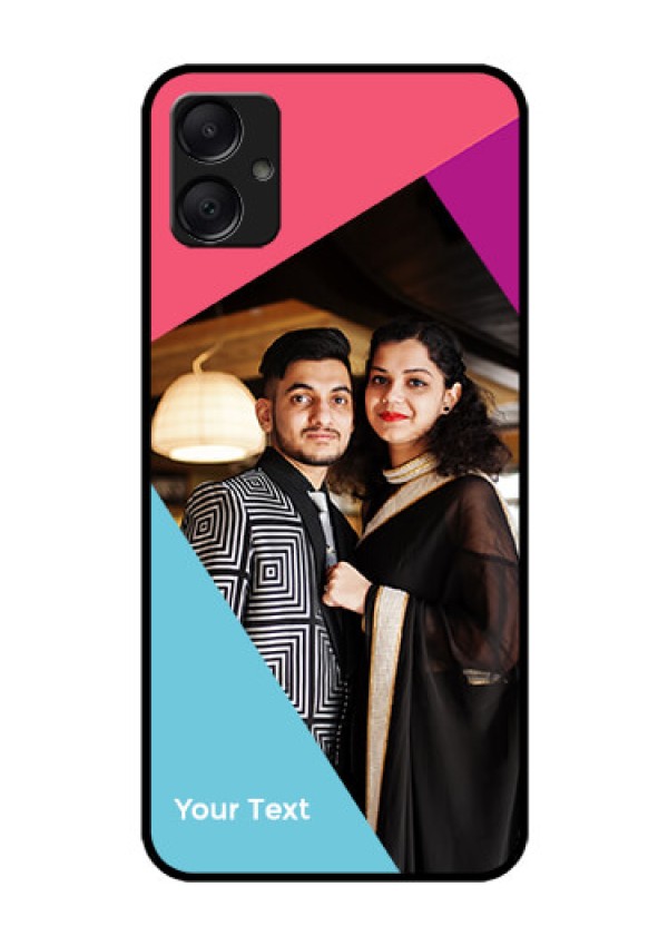Galaxy F05 Custom Glass Phone Case - Stacked Triple Colour Design