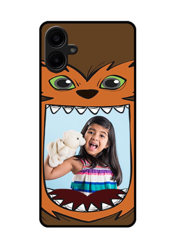 Galaxy F06 Custom Glass Phone Case - Owl Monster Back Case Design