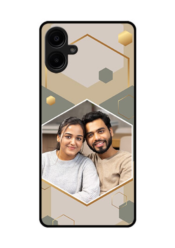 Galaxy F06 Custom Glass Phone Case - Stylish Hexagon Pattern Design