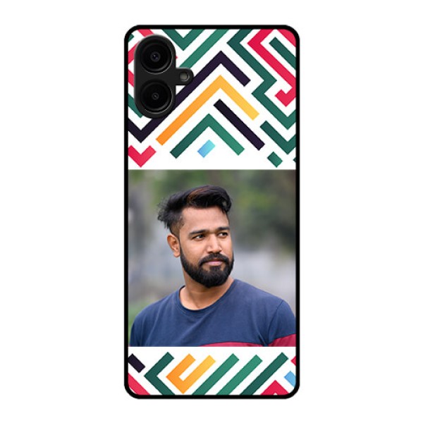 Galaxy F06 Custom Glass Phone Case - Colorful Maze Pattern Design Galaxy F06 Custom Glass Phone Case - Colorful Maze Pattern Design
