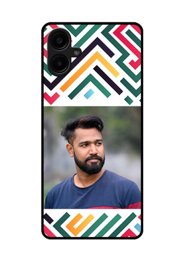 Galaxy F06 Custom Glass Phone Case - Colorful Maze Pattern Design