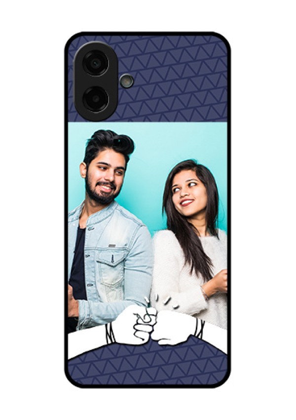 Samsung Galaxy F07 Custom Glass Phone Case - With Best Friends Design