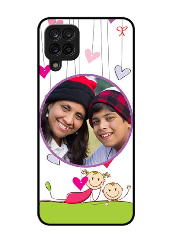 Galaxy F12 Photo Printing on Glass Case - Cute Kids Phone Case Design