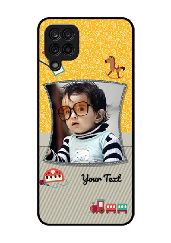 Galaxy F12 Personalized Glass Phone Case - Baby Picture Upload Design