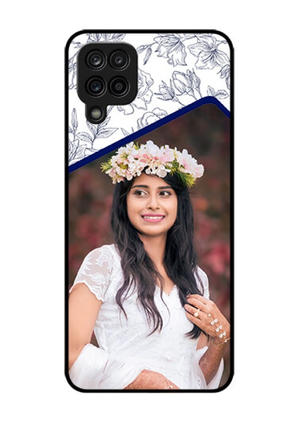 Galaxy F12 Personalized Glass Phone Case - Premium Floral Design