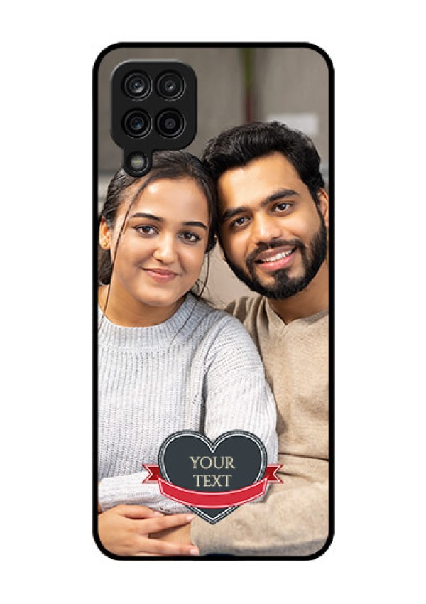 Galaxy F12 Custom Glass Phone Case - Just Married Couple Design