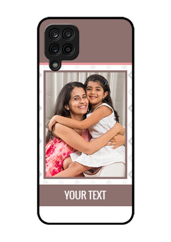 Galaxy F12 Photo Printing on Glass Case - Simple Diamond Design