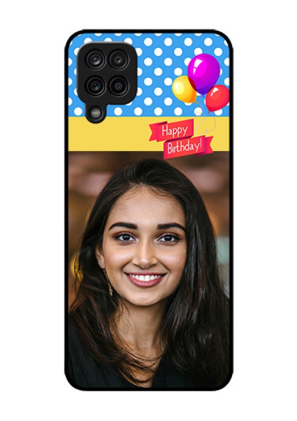 Galaxy F12 Custom Glass Mobile Case - Happy Birthday Design