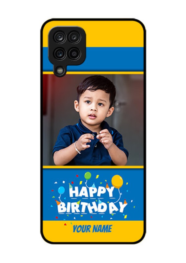 Galaxy F12 Custom Glass Mobile Case - Birthday Wishes Design