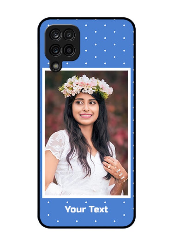 Galaxy F12 Photo Printing on Glass Case - Polka dots design
