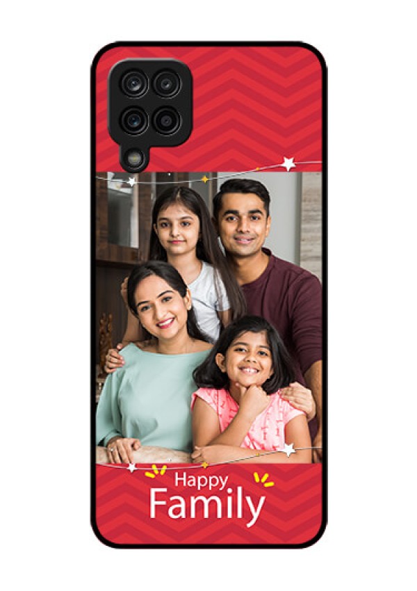 Galaxy F12 Personalized Glass Phone Case - Happy Family Design