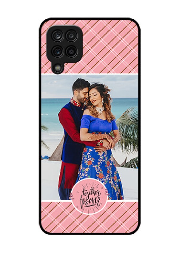 Galaxy F12 Personalized Glass Phone Case - Together Forever Design