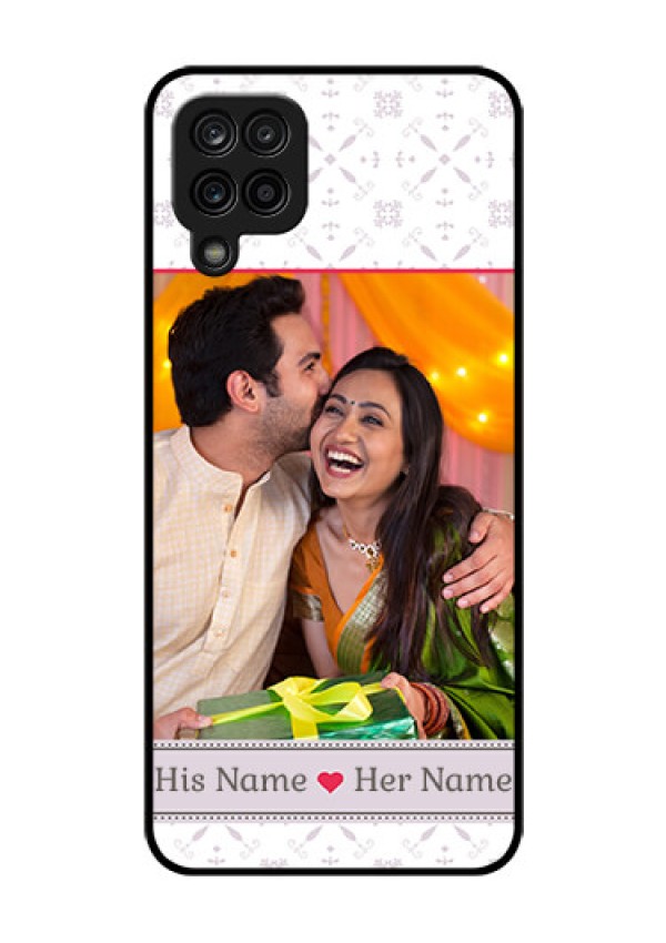 Galaxy F12 Custom Glass Mobile Case - with Photo and Ethnic Design
