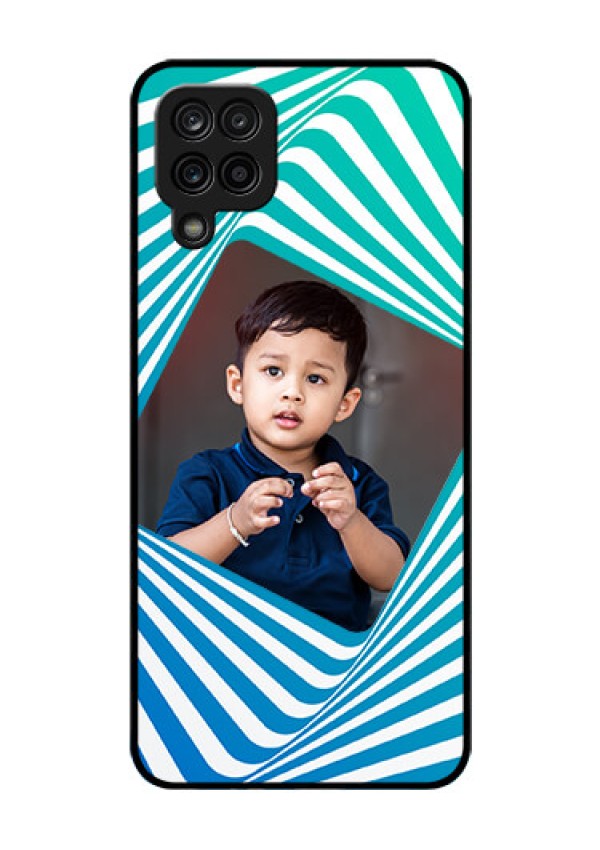 Galaxy F12 Personalized Glass Phone Case - Abstract Spiral Design
