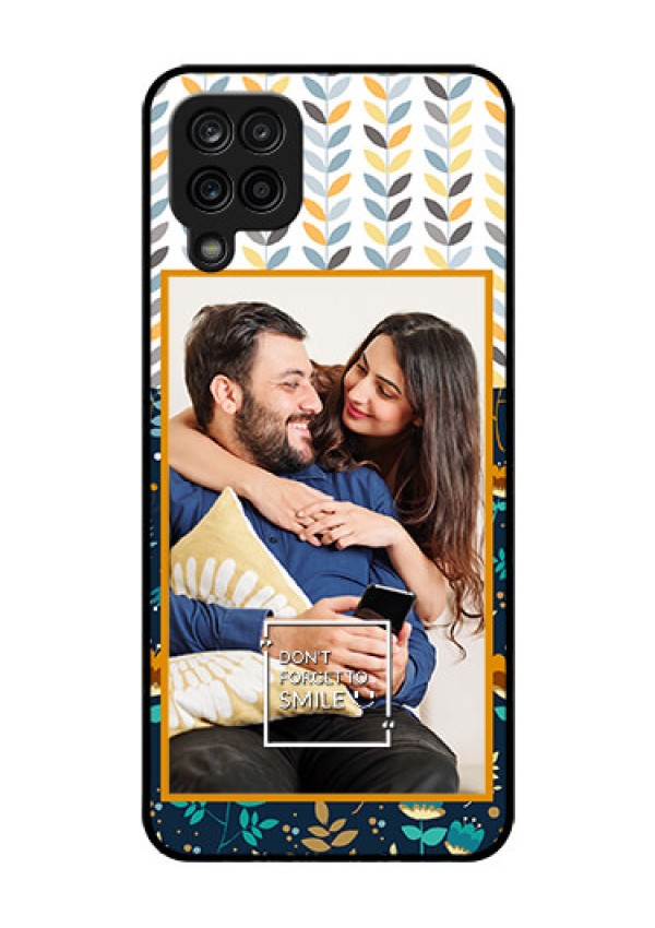 Galaxy F12 Custom Glass Mobile Case - Pattern Design
