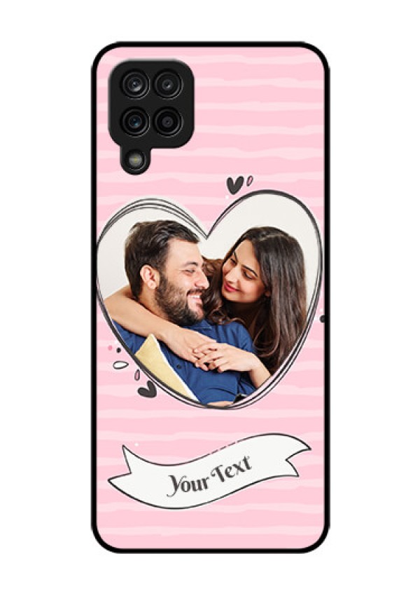 Galaxy F12 Custom Glass Phone Case - Vintage Heart Design