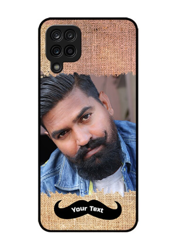 Galaxy F12 Personalized Glass Phone Case - with Texture Design