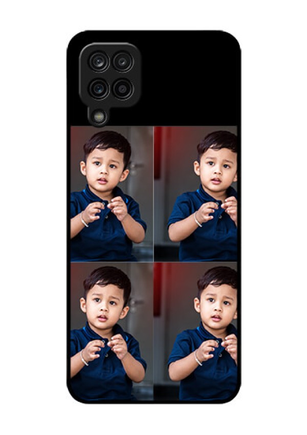 Galaxy F12 4 Image Holder on Glass Mobile Cover