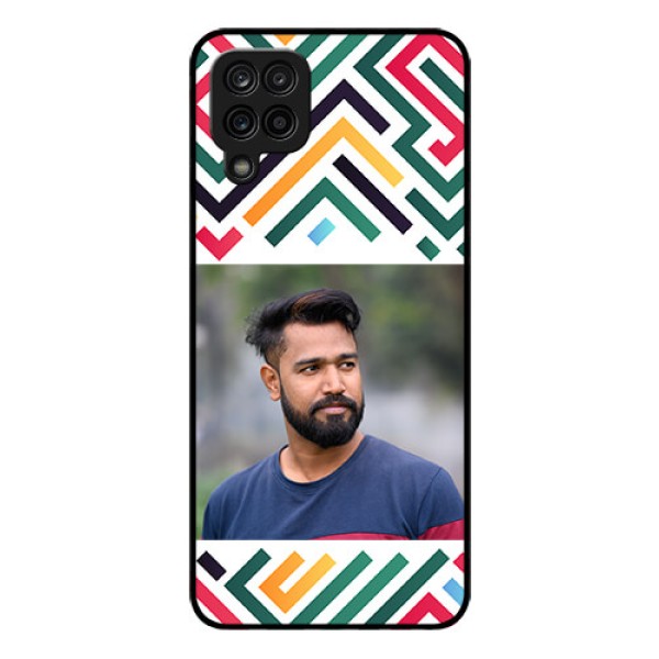 Galaxy F12 Personalized Glass Phone Case - Colorful Maze Pattern Design Galaxy F12 Personalized Glass Phone Case - Colorful Maze Pattern Design