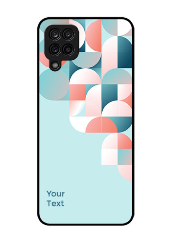 Galaxy F12 Custom Glass Phone Case - Stylish Semi-circle Pattern Design