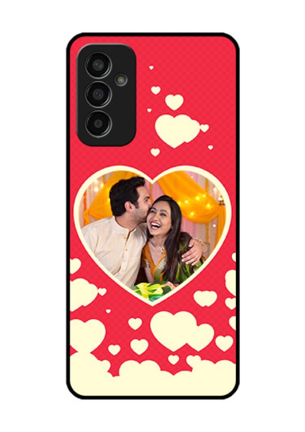 Galaxy F13 Custom Glass Mobile Case - Love Symbols Phone Cover Design