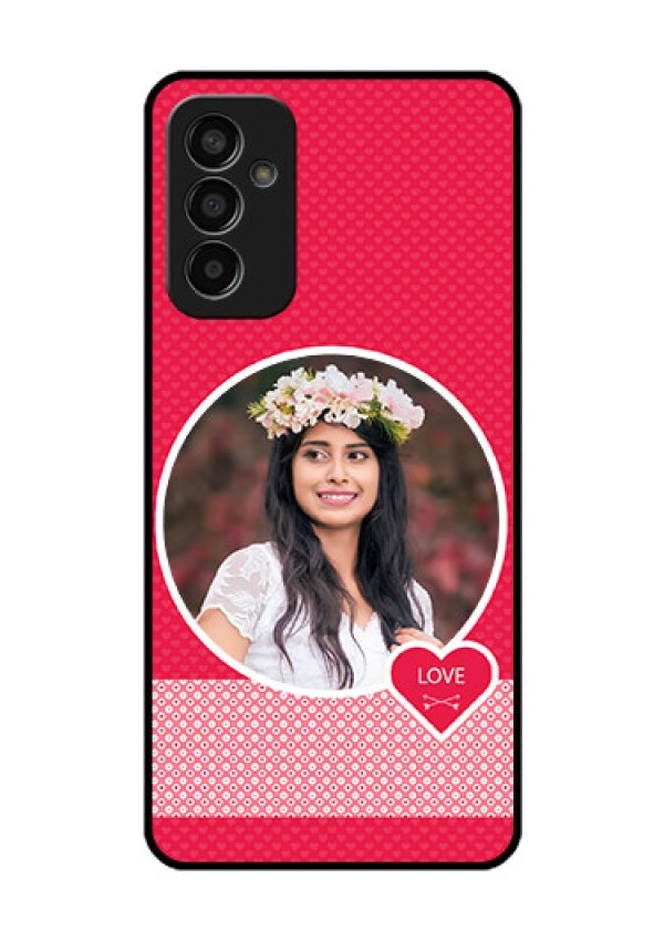 Galaxy F13 Personalised Glass Phone Case - Pink Pattern Design