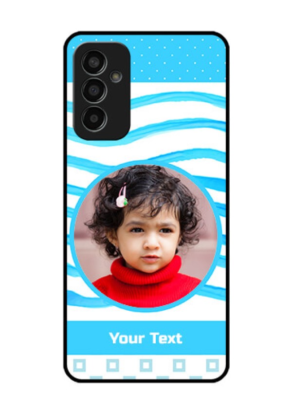 Galaxy F13 Custom Glass Phone Case - Simple Blue Case Design
