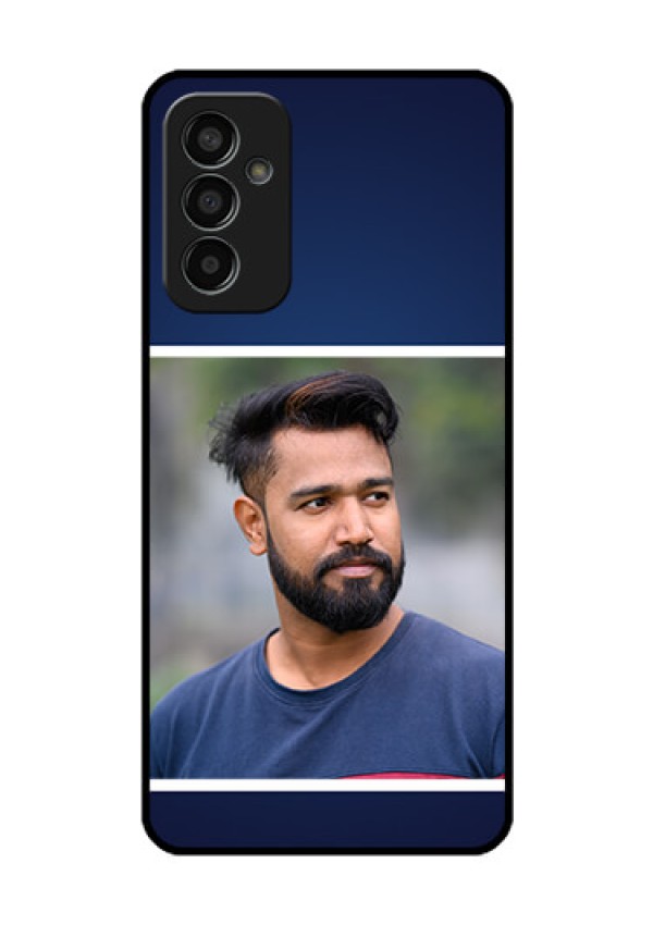 Galaxy F13 Personalized Glass Phone Case - Simple Royal Blue Design