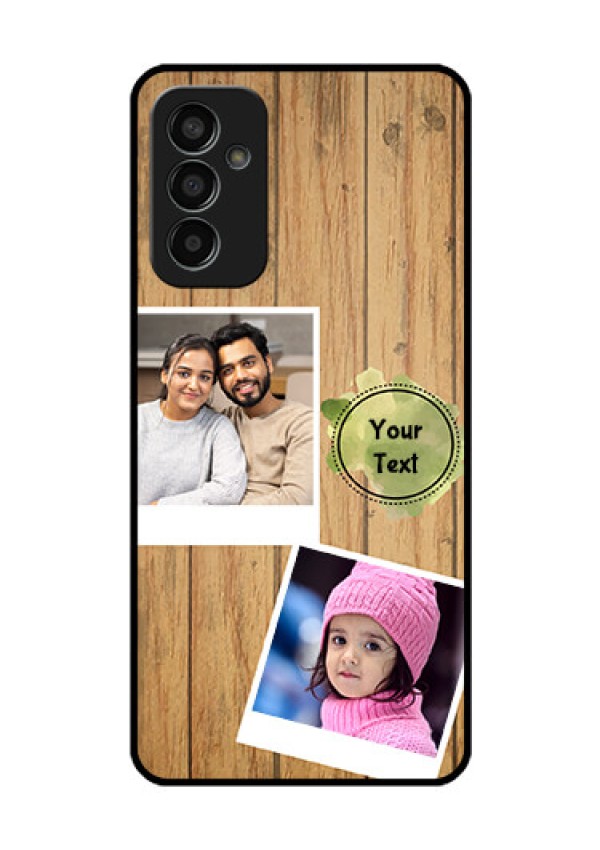 Galaxy F13 Custom Glass Phone Case - Wooden Texture Design