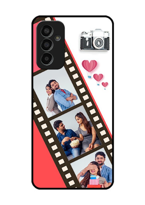 Galaxy F13 Personalized Glass Phone Case - 3 Image Holder with Film Reel