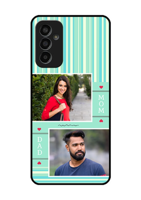 Galaxy F13 Custom Glass Phone Case - Mom & Dad Pic Design